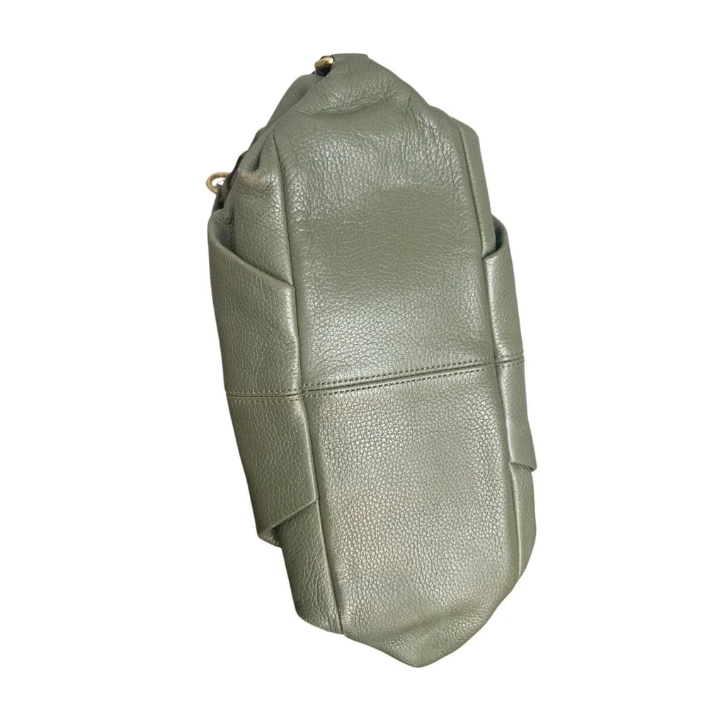 Coach Soft Pebbled Leather Green Shoulder‎ Bag Brooke H1194-F17165 Gold Accents
